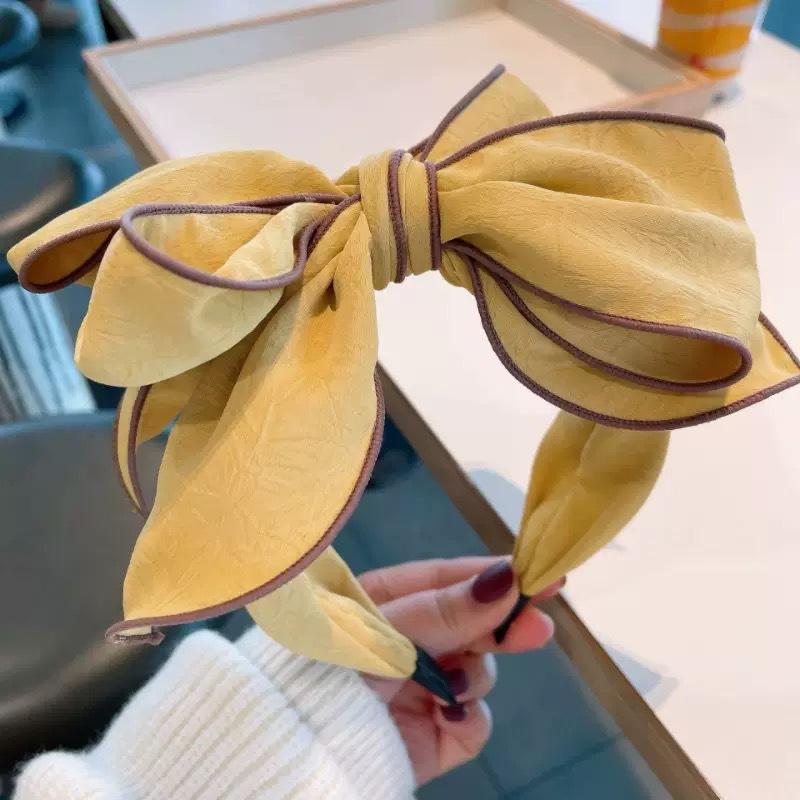Korean-Style Multi-Layer Bow Headband for Women Oversized High-Crown Versatile Fabric Hairband Elegant Hair Accessory Hairclip