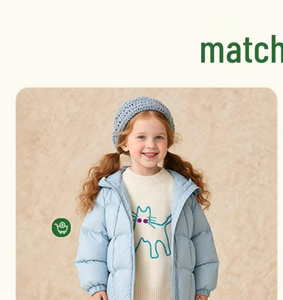 2025 Winter Girls' White Duck Down Jacket: Solid Color Hooded Casual Warm Coat