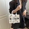 New Casual Versatile Commuter Large-capacity Letter Handbag Silk Scarf Bow Shoulder Tote Bag