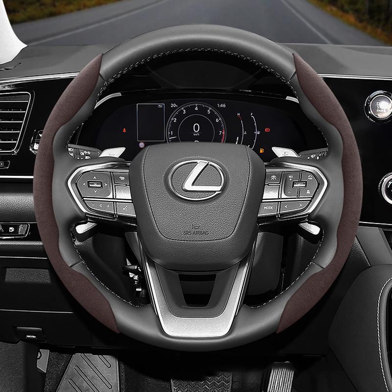 Suitable for Lexus Anti-Slip Buckle Segmented Suede Steering Wheel Cover Suitable for Is250 Ct200H Is350 Es300H Rc Is300H Rx Rx450H