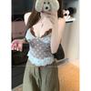Kumikumi Pure Desire Style Double Layer Lace Stitching Polka Dot Cami Women Summer All-Match Sexy Slimming Top
