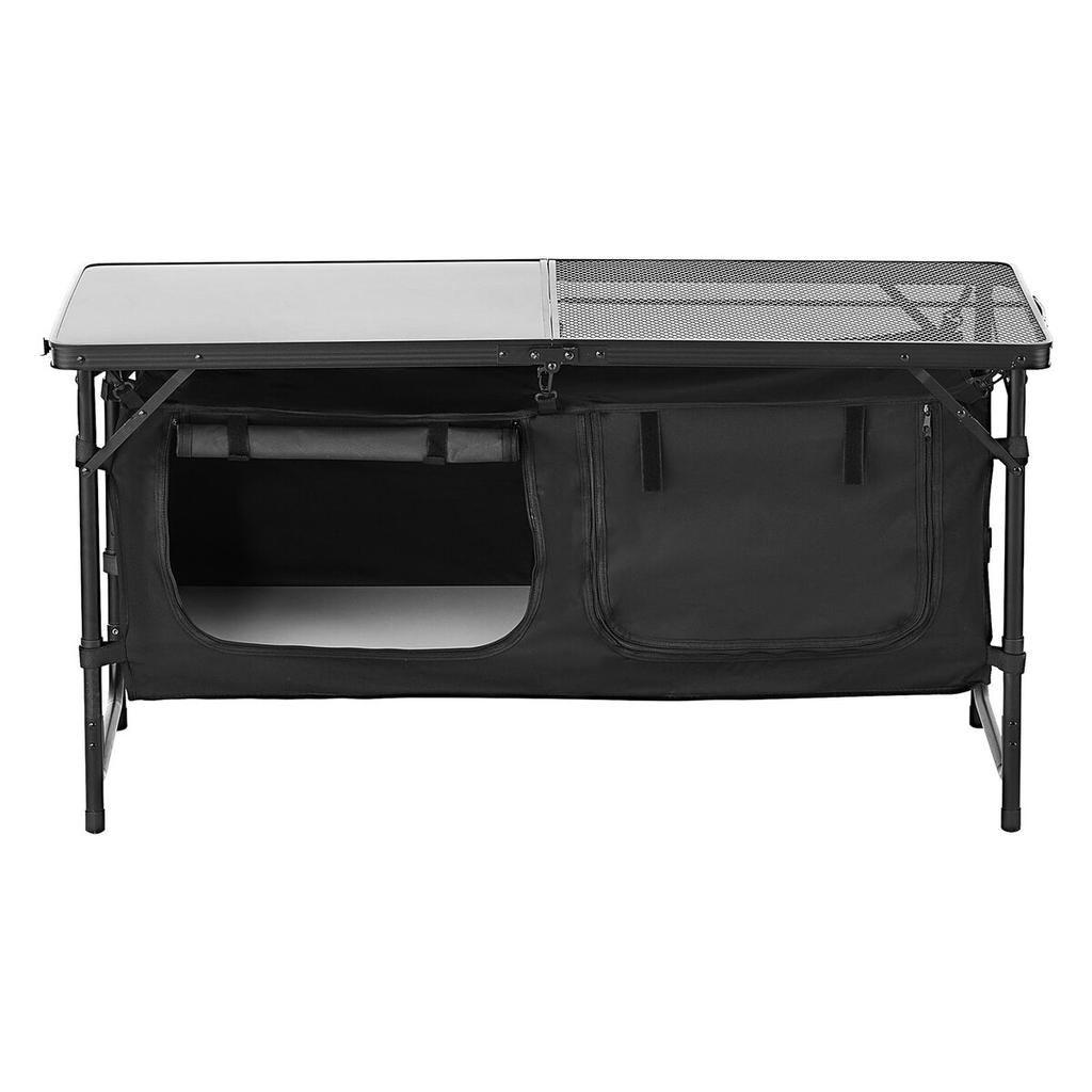 Camping Kitchen Table Folding Portable Adjustable Cooking Station Storage