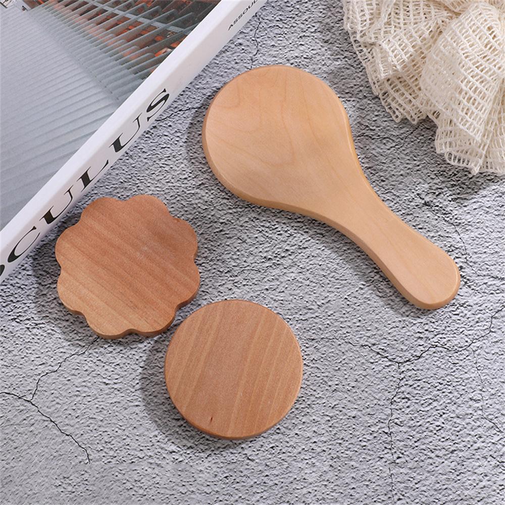 Wooden Hand Mirror Vintage Portable Round Cosmetic Mirror Compact Makeup Vanity Hand Held Mirror Women Travel Mirrors