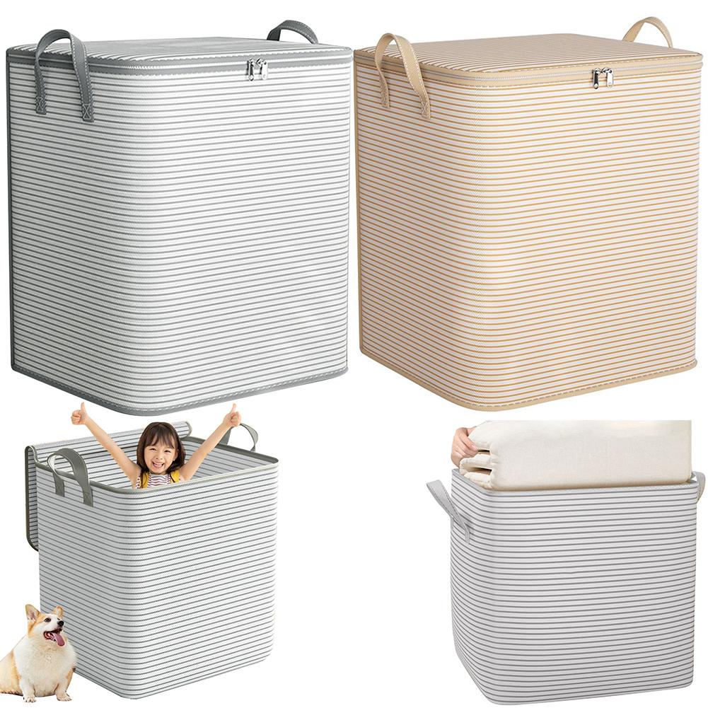 Extra Large Storage Bag Non-Woven Clothing Quilt Storage Container Breathable Quilt Storage Basket for Blankets Clothes Sweaters
