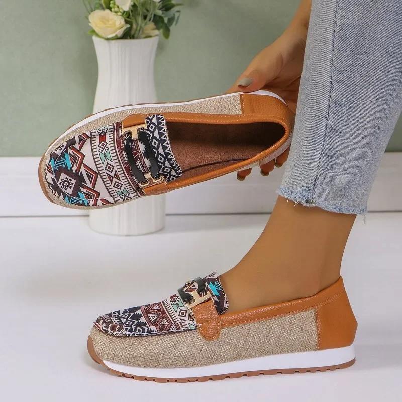 Fashion Female Shoes On Sale 2024 New One Kick Women's Flats Autumn Round Toe Mixed Colors Flat Casual Comfortable Large Size Shoes