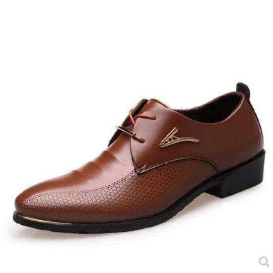 Nya Herrskor i Läder Snörskor Casual Skor Affärskläder Herrskor Andningsbara Bröllopsskor Slitstarka Skor Herr