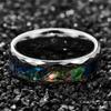 Mode 8MM Kupferfarbene Edelstahlringe Für Herren Damen Einlage Bunte Abalone-Muschel Ringe Herren Hochzeit Party Schmuck Geschenk
