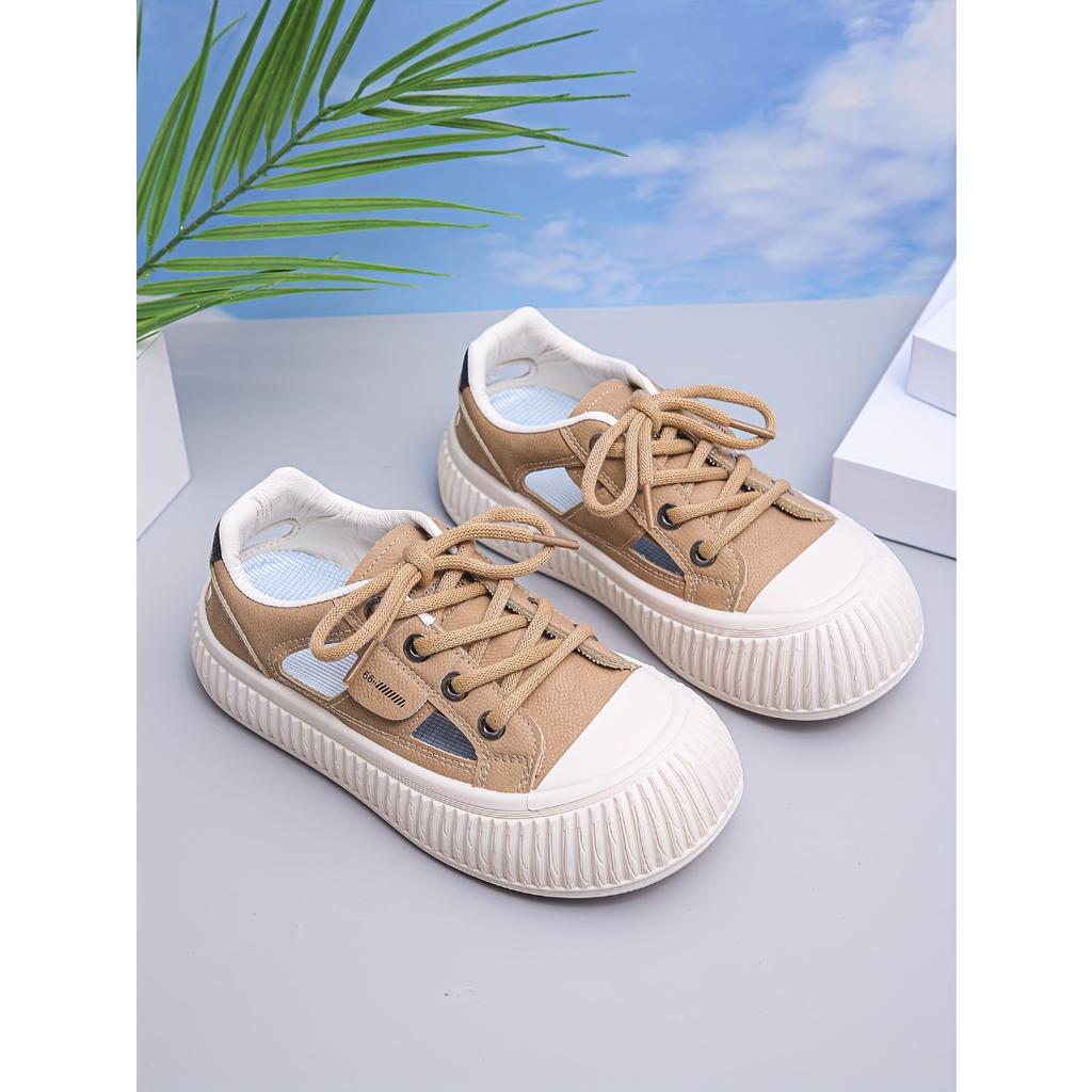 Four Season New Thick Sole Height Increasing Hollow Out Trendy Women's Shoes, White Shoes for Women