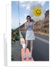 Women's High Waist White Denim Midi Skirt - Summer 2025 A-Line Bodycon Skirt with Anti-Exposure Design