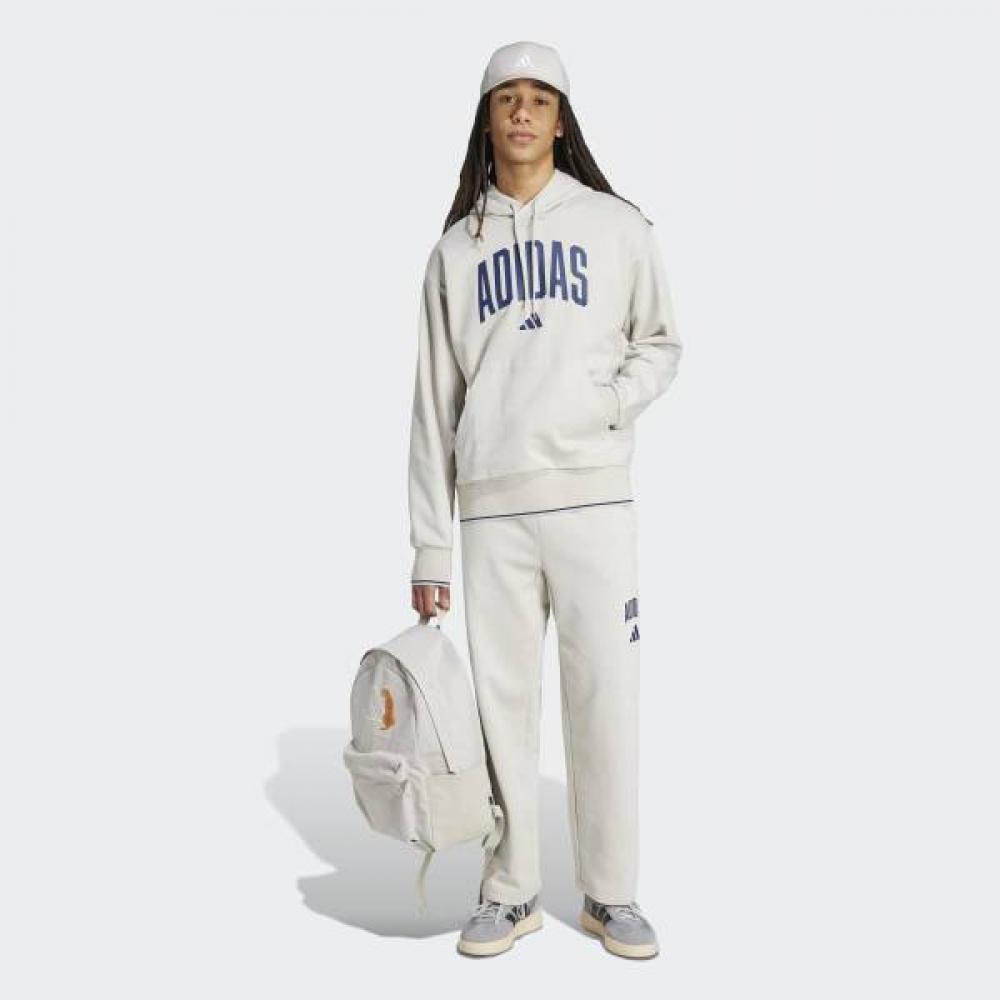 Adidas Unisex College Art Hoodie Casual Cotton Hooded Sweatshirt Fleece Beige