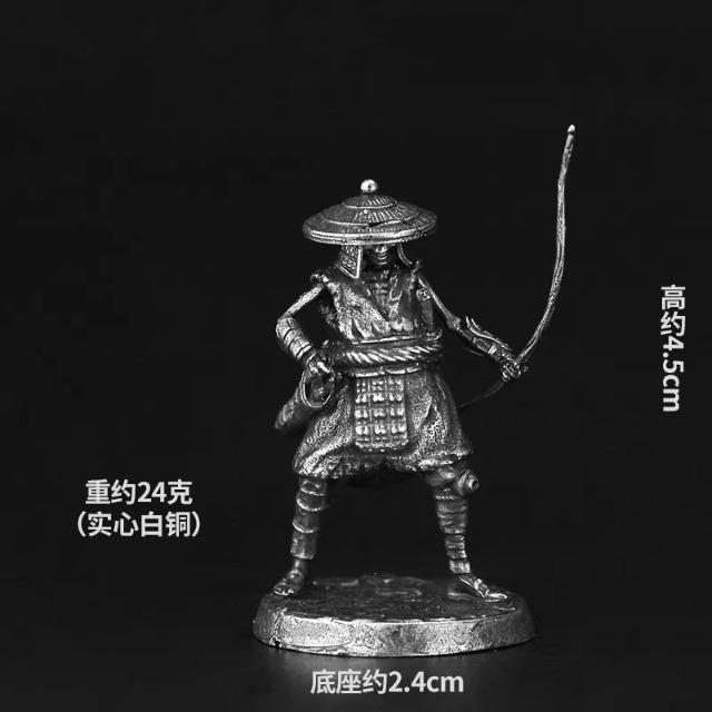 Metal Skeleton Archer Ghost Samurai Mini Tabletop Game Figurine Car Interior Decor Desktop Ornament Collectible Model Toy Gift