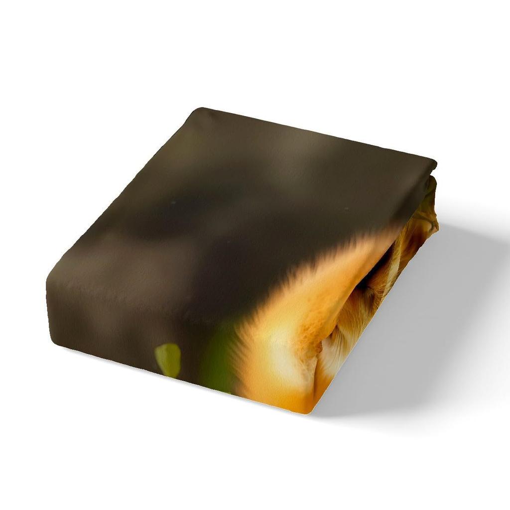 Animal Theme Fox Three-Piece Quilt Cover Digital Printing Bedding Set Bed Cover