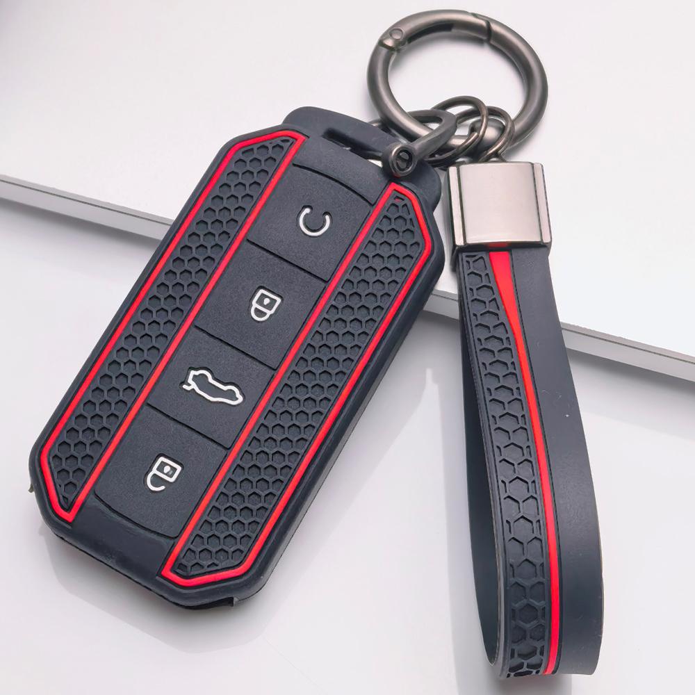 Key Fob Cover for Chery Tiggo Omoda Jaecoo J7 J8 Arrizo Exeed Yaoguang with Keychain Anti-Scratch Guard Shockproof Protection Soft Grip Texture