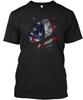 3d America Flag Rip Through T Shirt Made In the USA Size S To 5XL