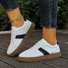 Women's Autumn Soft-Soled Flat Versatile Casual Sports Board Shoes, White Comfort Footwear, Available In Large Sizes.