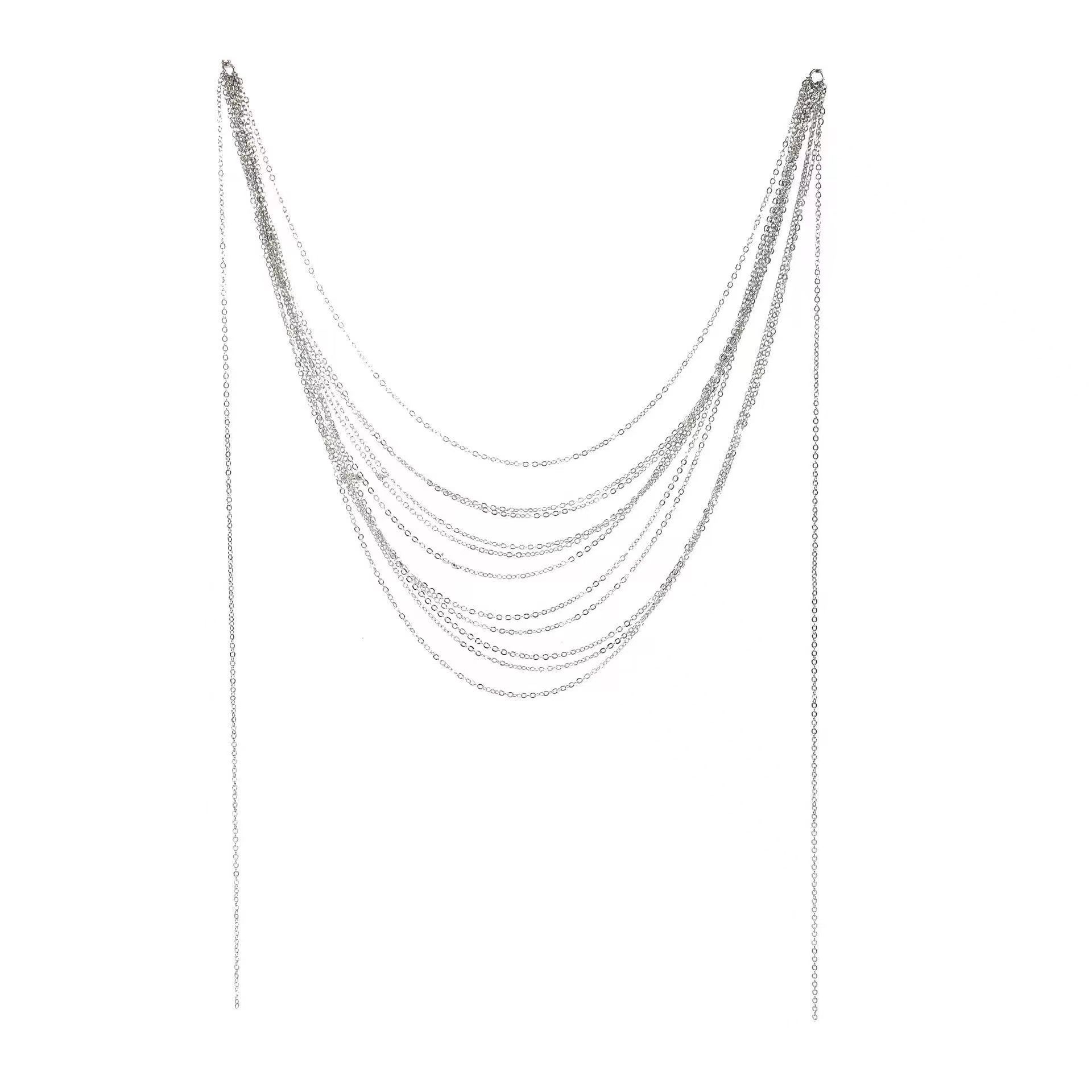 

ins-level feeling irregular multi-layer streamlined necklace personalized stacking wearing new bridal wedding dress collarbone chain