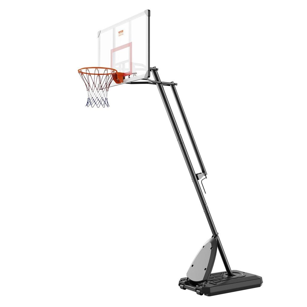 Basketball Hoop, 7.6-10 ft Adjustable Height Portable Backboard System, 50 inch Basketball Hoop & Goal, Kids & Adults Basketball Set with Wheels,