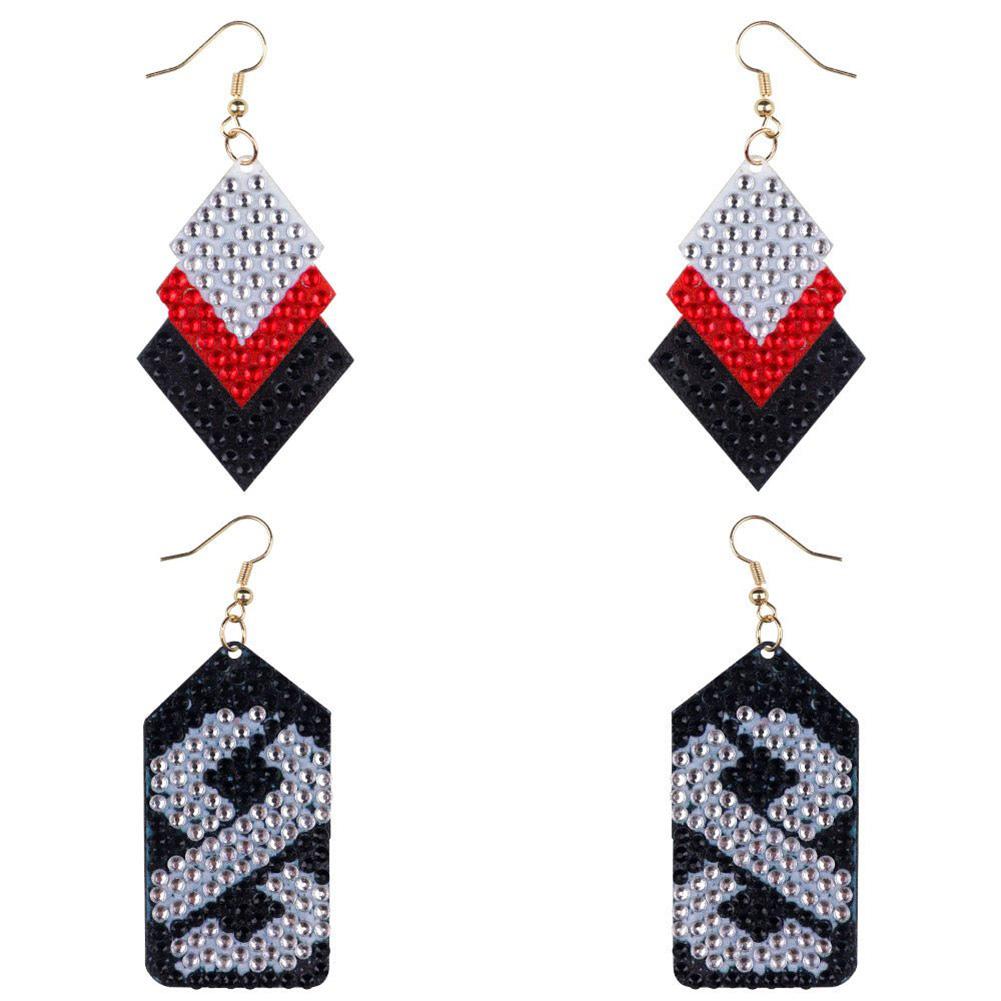 

5D DIY Алмазная покраска Серьги Комплект Нерегулярная двухсторонняя дрель (РЗ026) -АС