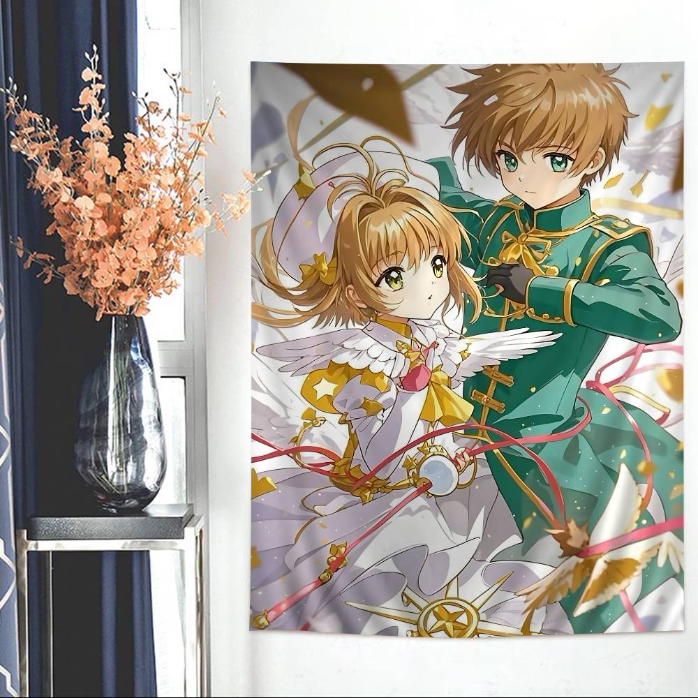 Japanese Anime CCardcaptor Sakura Anime Tapestry Hanging Tarot Hippie Wall Rugs Dorm Home Decor
