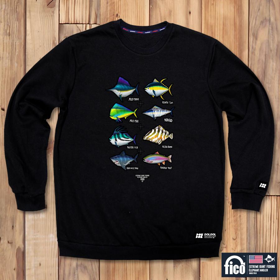 DOLDOL Fico-Mtm-47 Extreme Fishing Pico Character Graphic Sweatshirt Long Sleeve