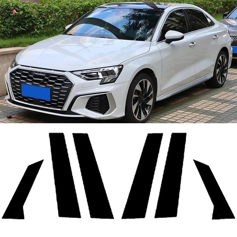 6Pcs For A3 Sedan 2021 2022 2023 2024 Car Door Window Column B C Pillar Posts Trims Decorative Stickers Auto Exterior Parts