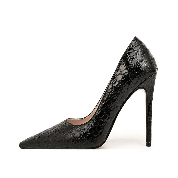 Fashion Fashion Pointed Stone Patterned Women's High-heeled Shoes Spring Autumn European American High Heels Single Shoes Size36-46