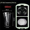 PET Disposable Milk Tea Cup with Lid & Straw - 98mm Caliber, Thickened Plastic for Fruit Tea or Coffee Takeaway