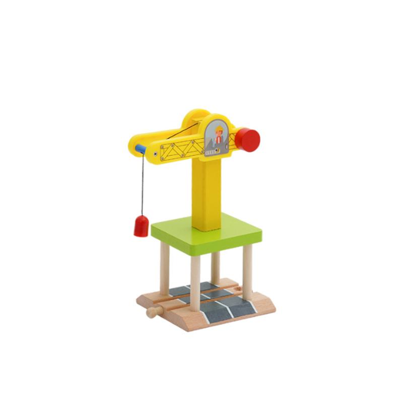 Wooden Train Track Accessories Tower Crane Compatible with Thomas Brio Track All Major Brand Railway Track