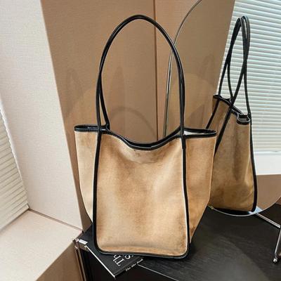 Filo da Cucito Stile Pigro Borsa a Secchiello Opaca Borsa da Pendolarismo ad Alta Texture Borsa a Spalla Singola Casual da Sottobraccio da Donna