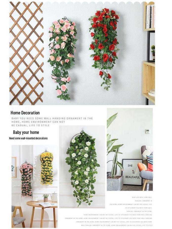 Artificial Flower Vine Indoor Wall Hanging - Green Trailing Plant Décor