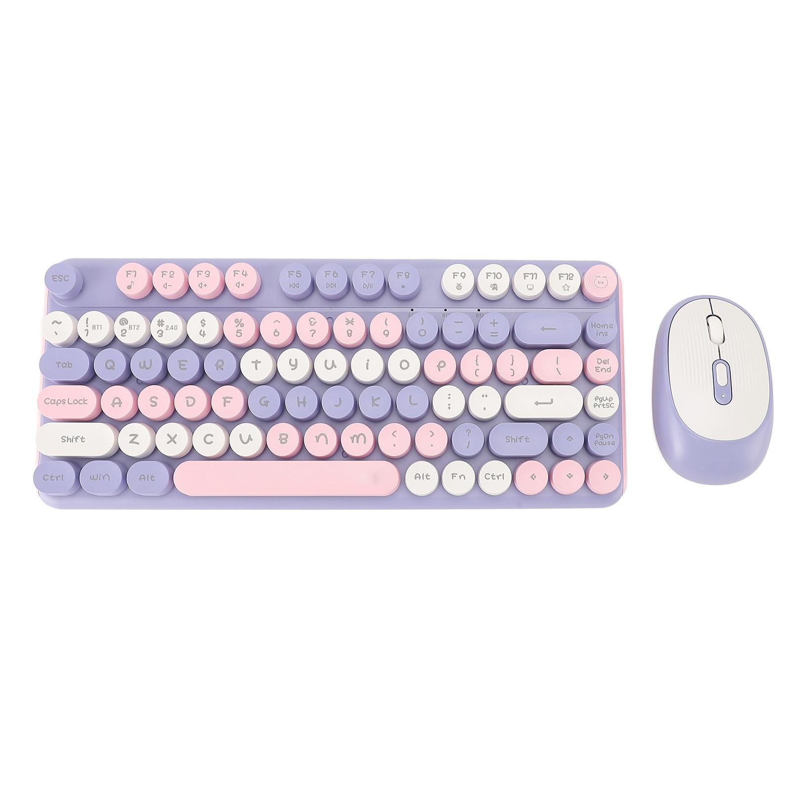 

Клавиатура и мышь Combo 2.4G Wireless Bluetooth Double Modes 82 клавиши бесшумная клавиатура и мышь набор для фиолетовый