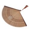 Faltfächer aus Bambus mit hohlen Handquasten Sommer Heißer Tag Kühlwerkzeug DekorationBraun