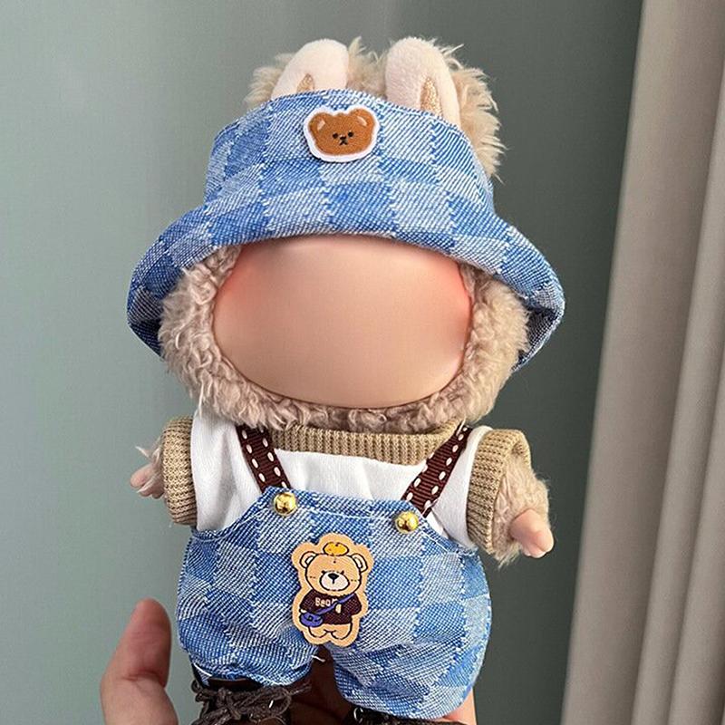 

Комплект одежды для плюшевых игрушек 17 см, плюшевый виниловый Labubu, стильная одежда, спортивный костюм для отдыха, аксессуары для одежды Labubu