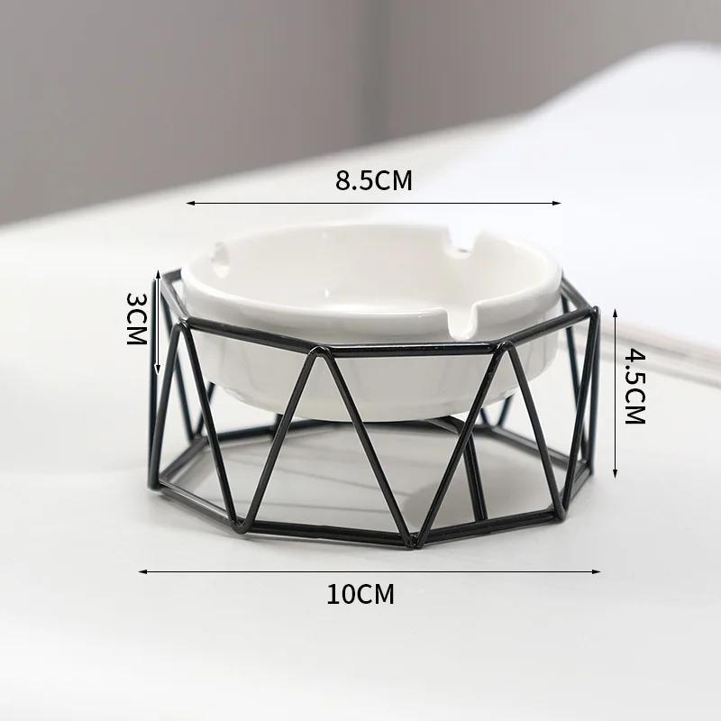 Ashtray with Shelf Living Room Decoration Geometric Ashtray Ornaments Creative Home Modern Trend Office Ceramic Ashtray