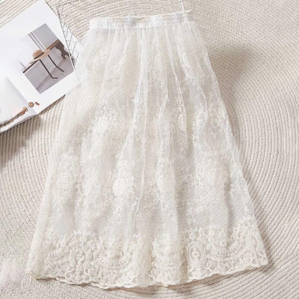 Lange Spitze Unterröcke Slips Süßes Futter Unterrock Damen Netz Unterrock Slips Kleid Mädchen