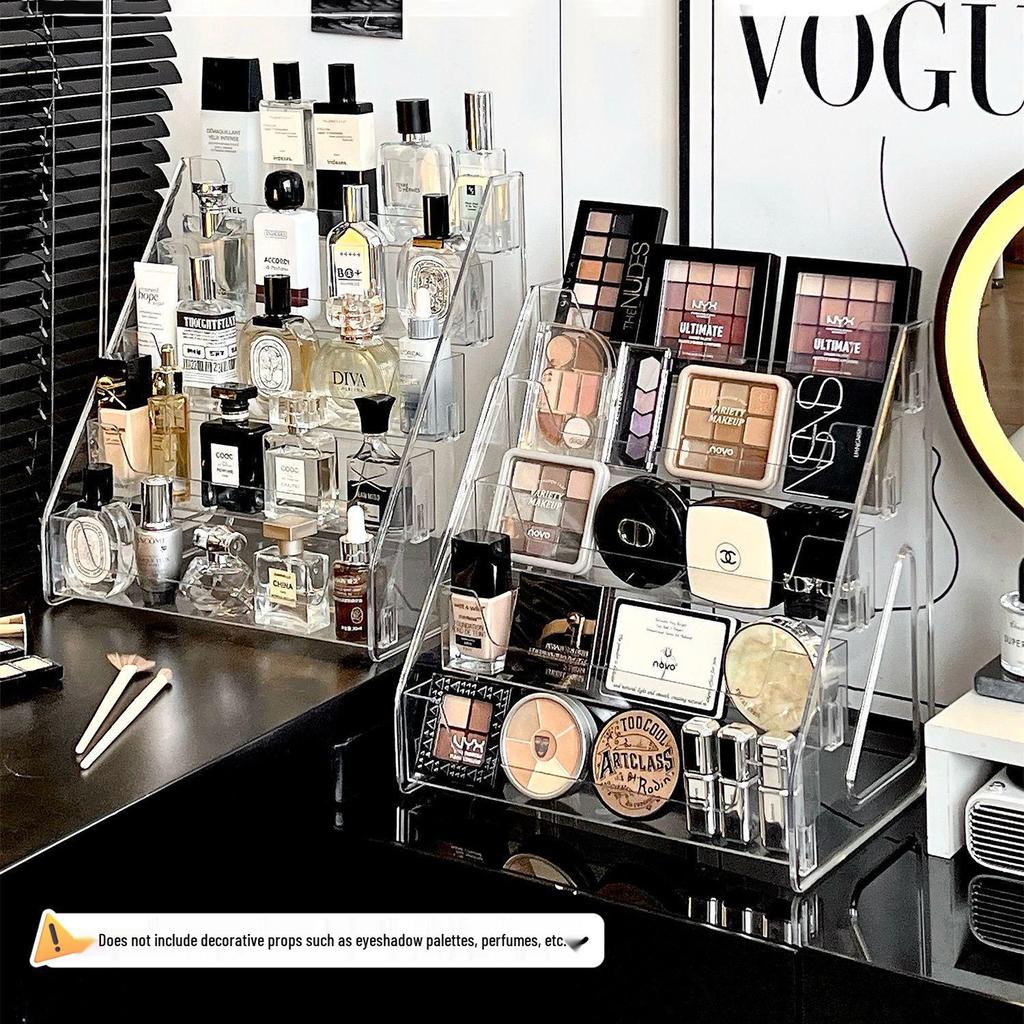 Acrylic Tiered Display Rack for Skincare & Makeup Storage