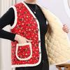 Florale Gesteppte Sherpa Warme Weste – Trendiger Koreanischer Retro-Stil(ROT)