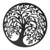 Kovový strom Nástěnné umění Odolné proti rzi Kulatá nástěnná plaketa Dekor do obývacího pokoje Ložnice Venkovní Černá 11.81