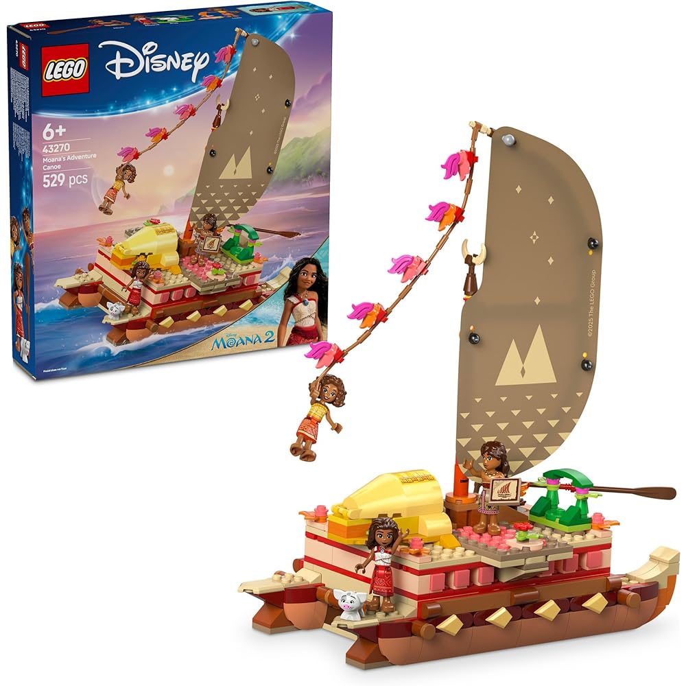

LEGO Disney Princess Moana Canoe Adventure Building Set Educational Toy for Kids Ages 6-9 43270