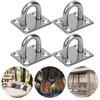 M8 4 Holes Stainless Steel Fixed Eye Plate Hook Loop UShaped Ceiling Wall Mount Hanger