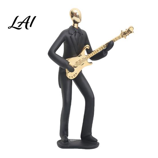 Saxophone Player Sculpture Resin Musician Sculpture Stable Base Abstract Guitar Singer Statue Band Theme Decoration Home Art Decor Collectibles