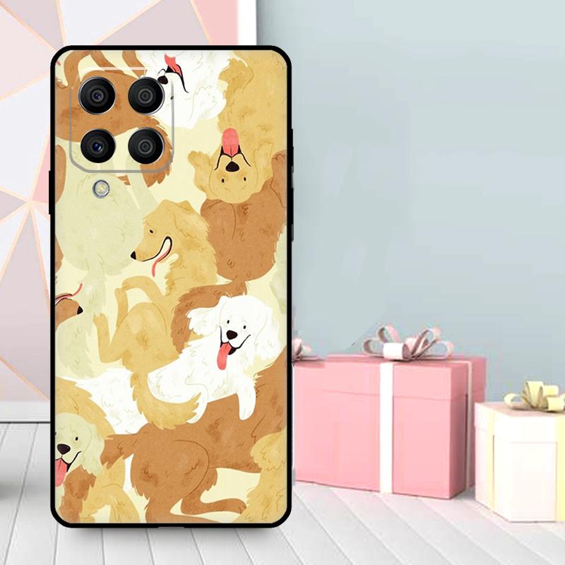 Cartoon Golden Retriever Dog Case For Samsung Galaxy M16 M31 M21 M13 M33 M53 M15 M35 M55 M36 M56 M12 M32 M52 M14 M34 M54