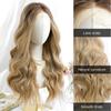 ALAN EATON Syntetická dámská krajková paruka 13x4 Dlouhé vlnité paruky Blond barva Denní párty Vlasy s vysokou hustotou odolné vůči teplu