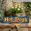 15,7×3,94 pouces Panneau Métallique Rétro pour Hot-Dogs Décor Mural Vintage en Aluminium - Pas d'Électricité Nécessaire, Couleurs Vibrantes, Art Suspendu Durable Intérieur/Extérieur pour