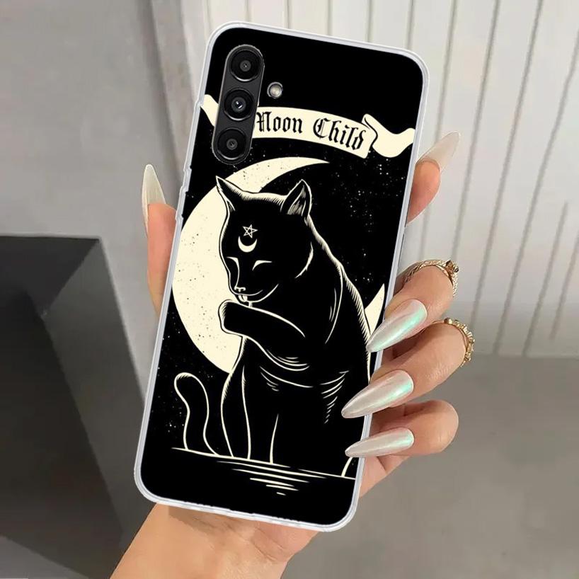 Witch And Cat Colorful Cute Phone Case for Samsung Galaxy A17 A16 A37 A26 A36 A57 A56 A15 A25 A35 A55 A14 A24 A34 A54 A13 A23 A3