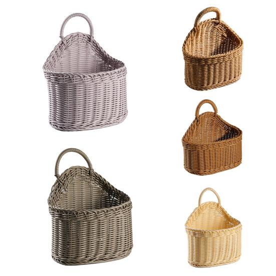 Storage Basket Breathable Minimalist Design Plastic Hanging Woven Rattan Basket for Home