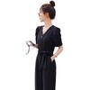Women's Short Sleeve Black Slimming Jumpsuit - Summer 2026 Fashion