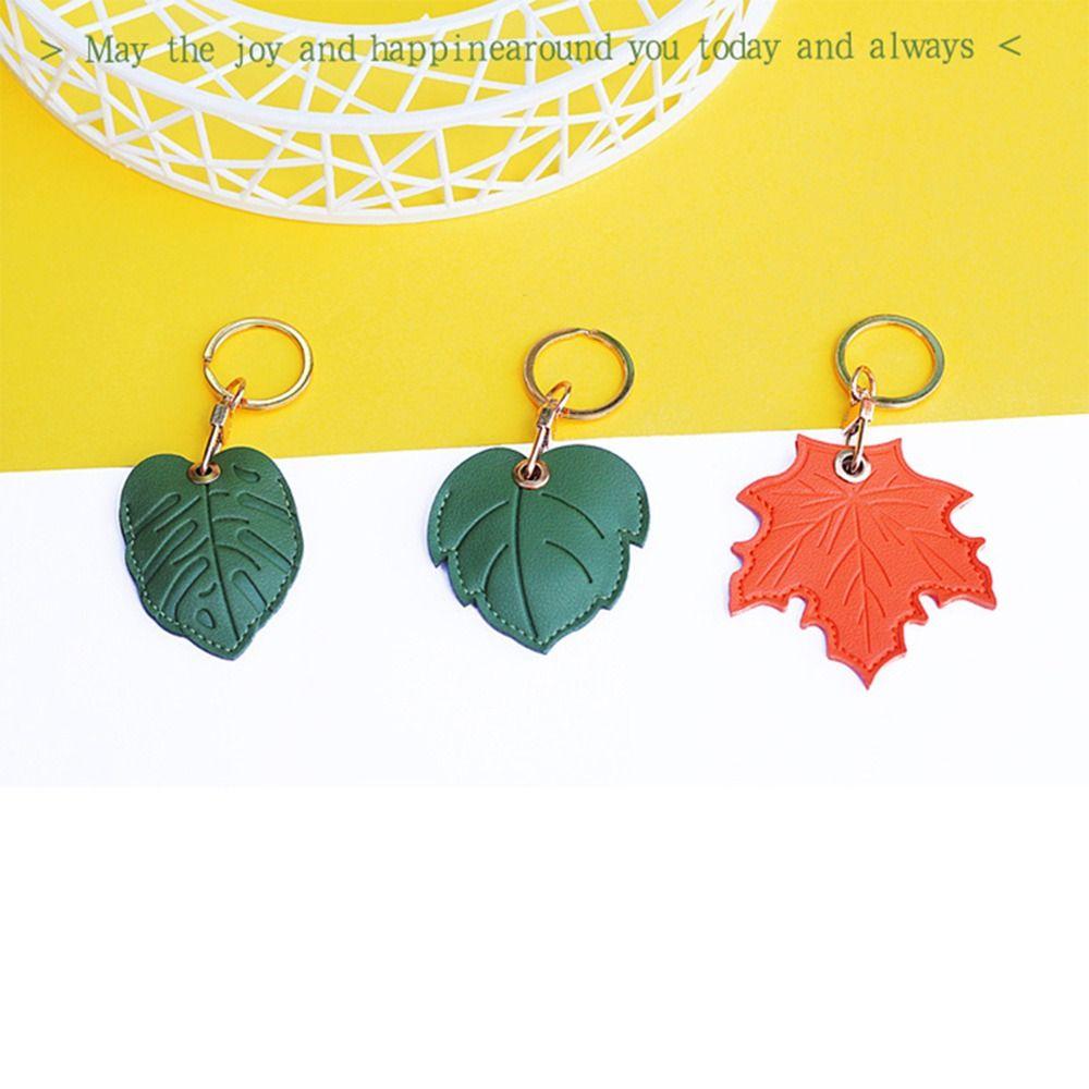 Useful Access Card Holder Fruit Leaf Shape Keychain Access Card Protective Sleeve  Gift