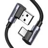 Kabel Usb Do Usb-C, Kątowy Ugreen Us176, 3A, 1M (Czarny)