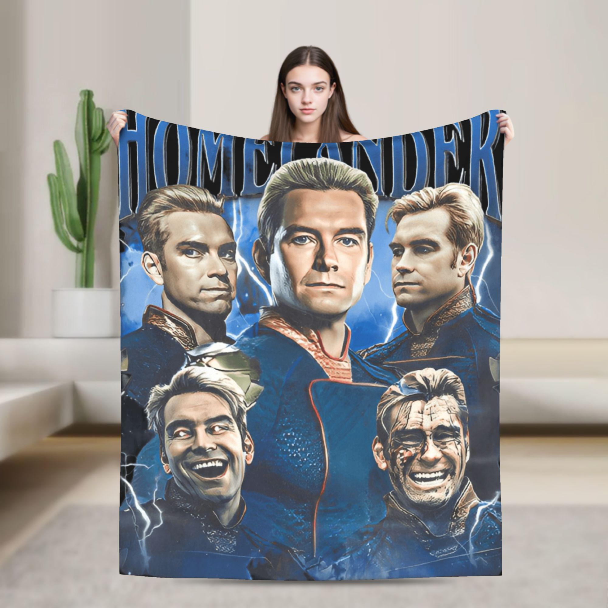 Homelander Super Warm Blanket The Boys TV Students Plush Throw Blanket Aesthetic Living Room Flannel Bedspread Sofa Bed Cover 75x90cm